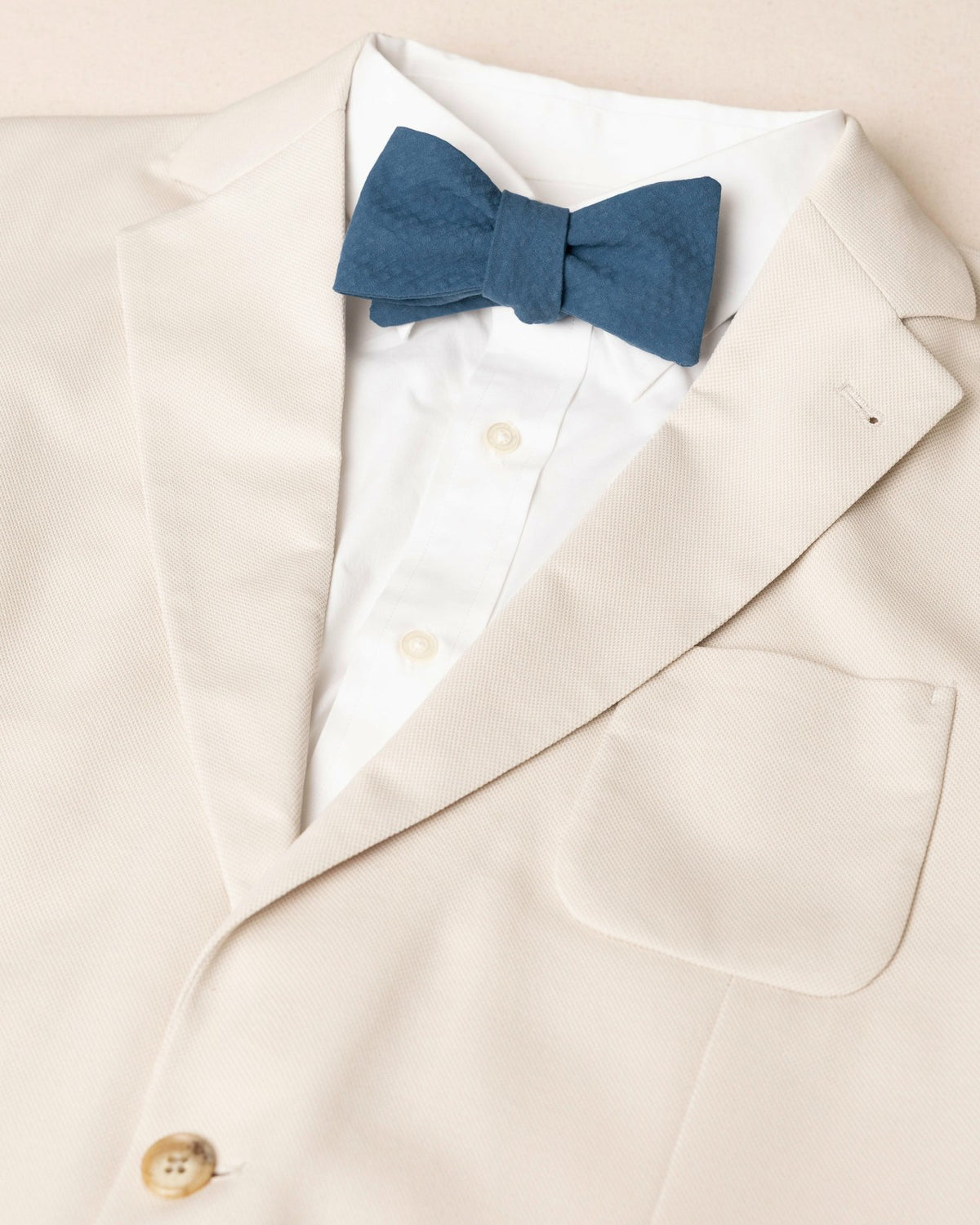 High Cotton Nautical Blue Seersucker Bow Tie
