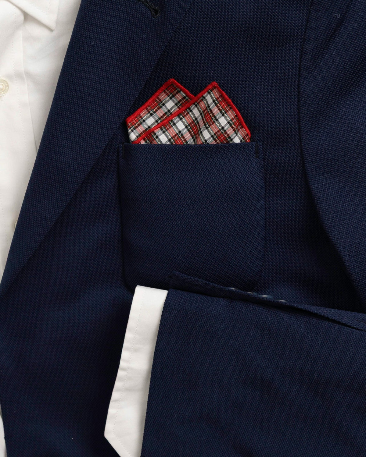 Peppermint Plaid Cotton Pocket Square