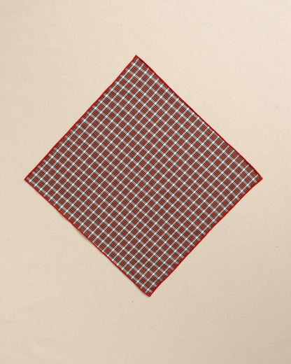 Peppermint Plaid Cotton Pocket Square