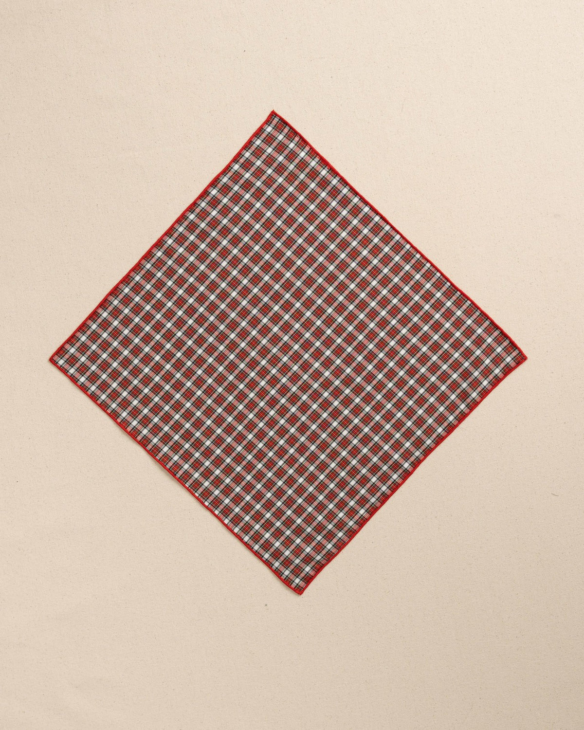 Peppermint Plaid Cotton Pocket Square