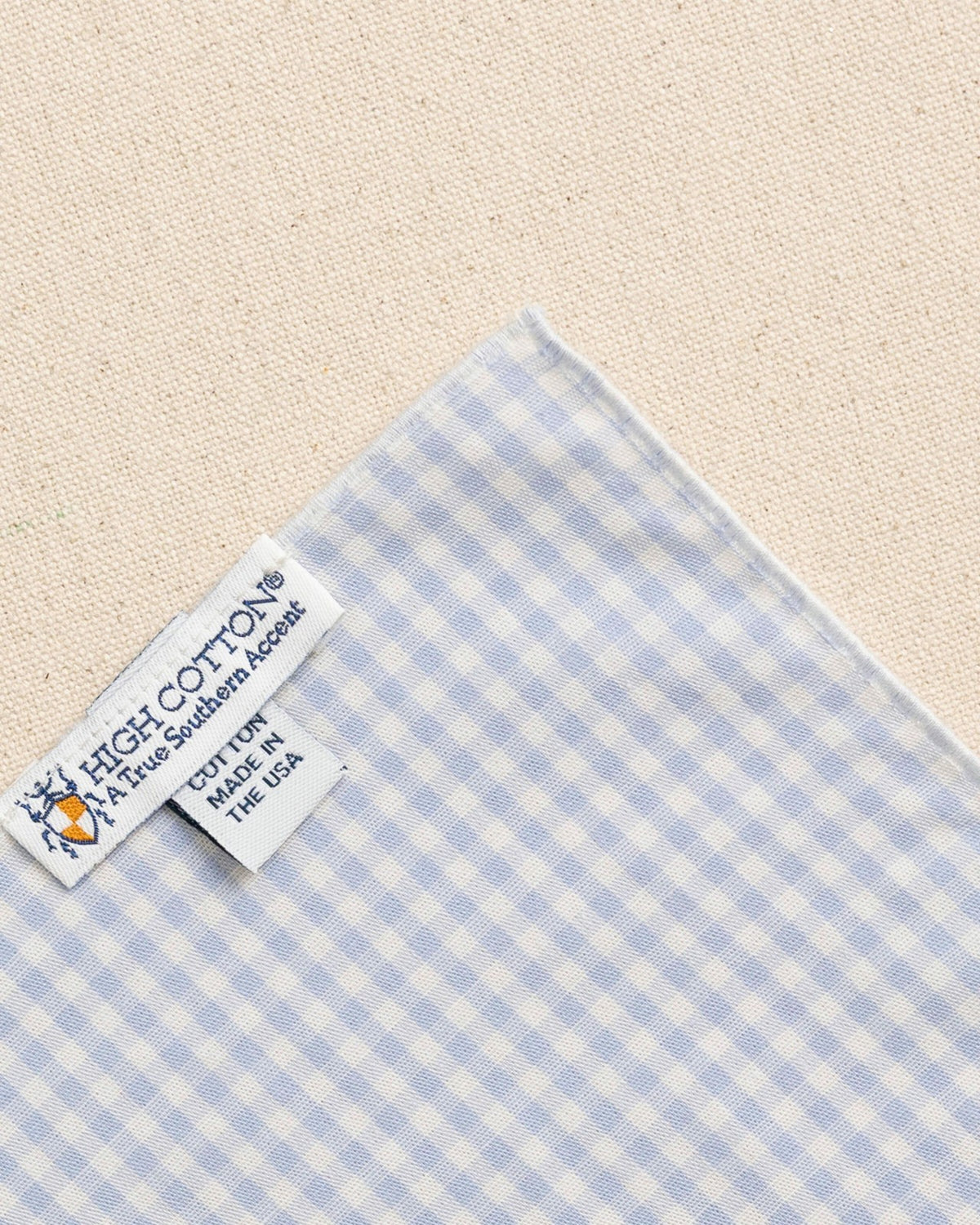 Blue Gingham Pocket Square