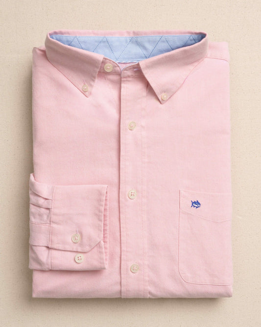 Charleston Oxford Solid Sport Shirt - Sea Pink