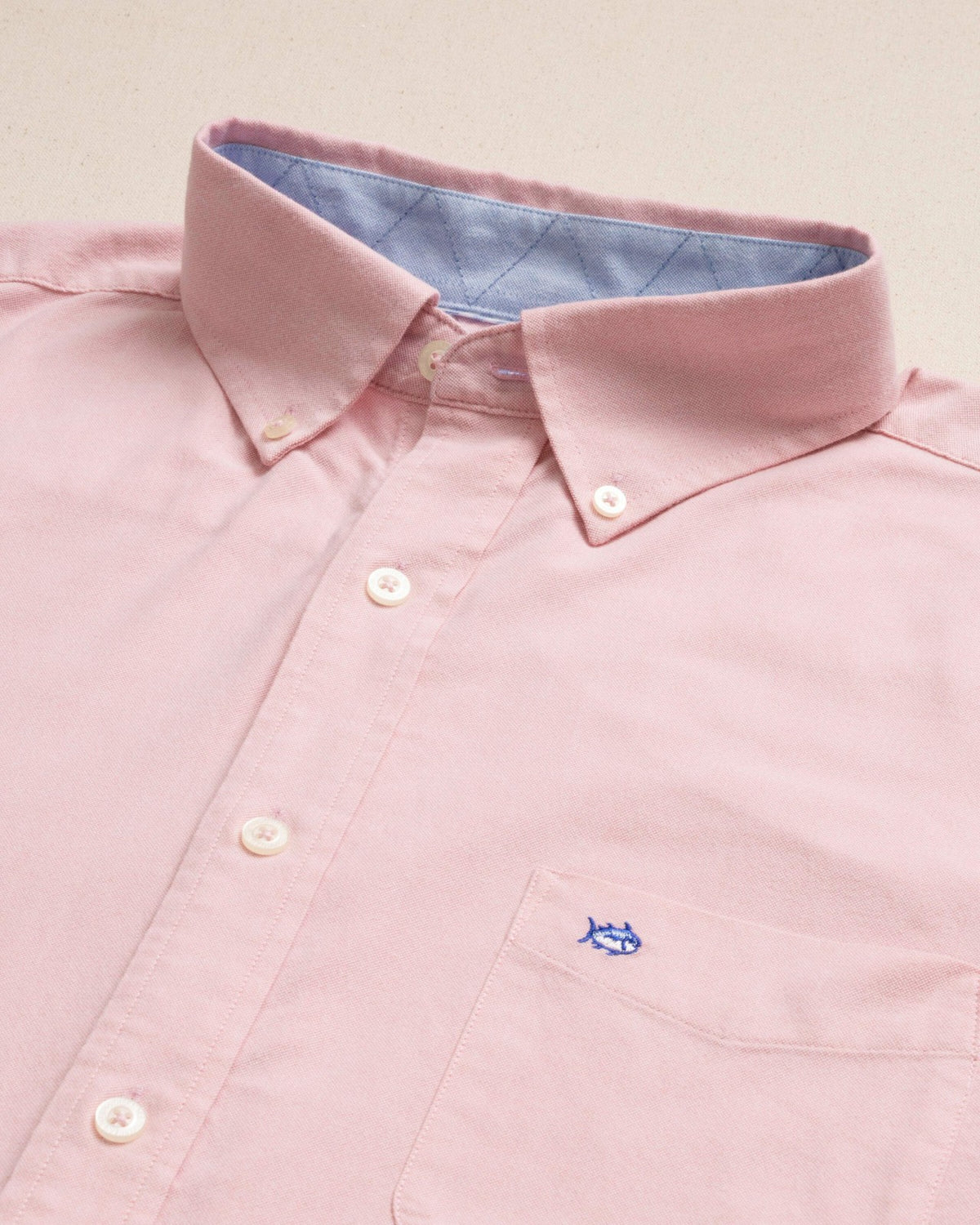 Charleston Oxford Solid Sport Shirt - Sea Pink