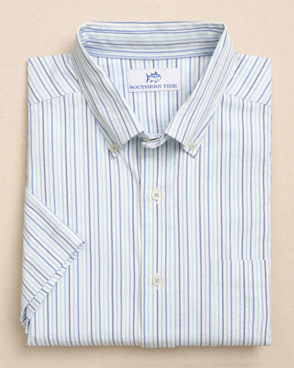 Marina Seersucker Short Sleeve Sport Shirt