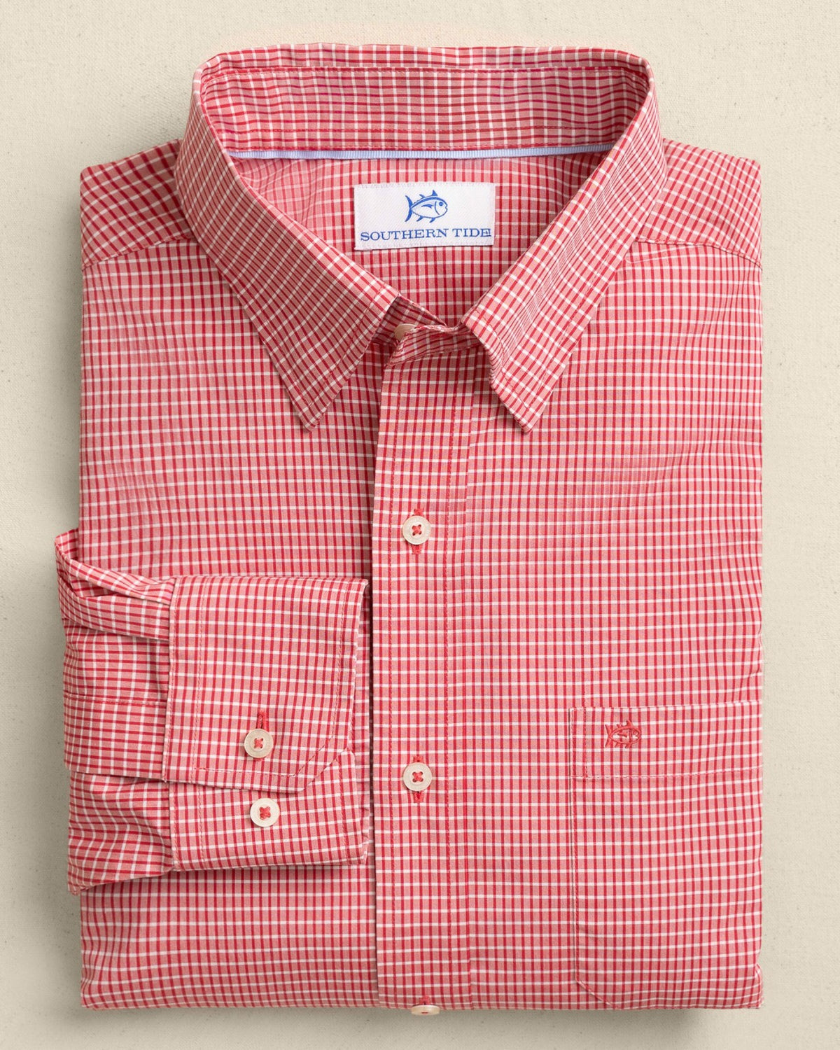 Crofton Plaid Charleston Sport Shirt - Red