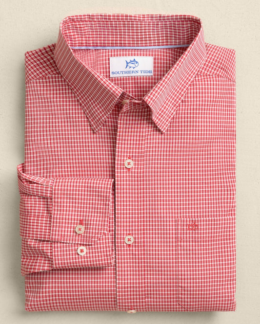 Crofton Plaid Charleston Sport Shirt - Red