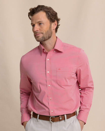 Crofton Plaid Charleston Sport Shirt - Red