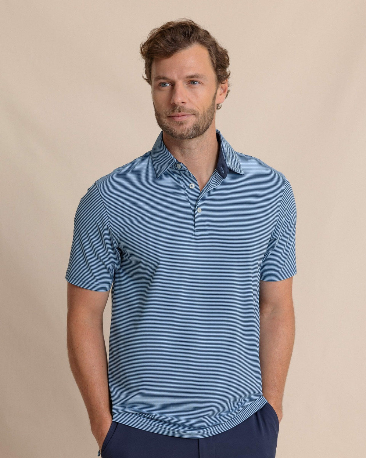 brrr°® Meadowbrook Stripe Polo - Ocean Channel