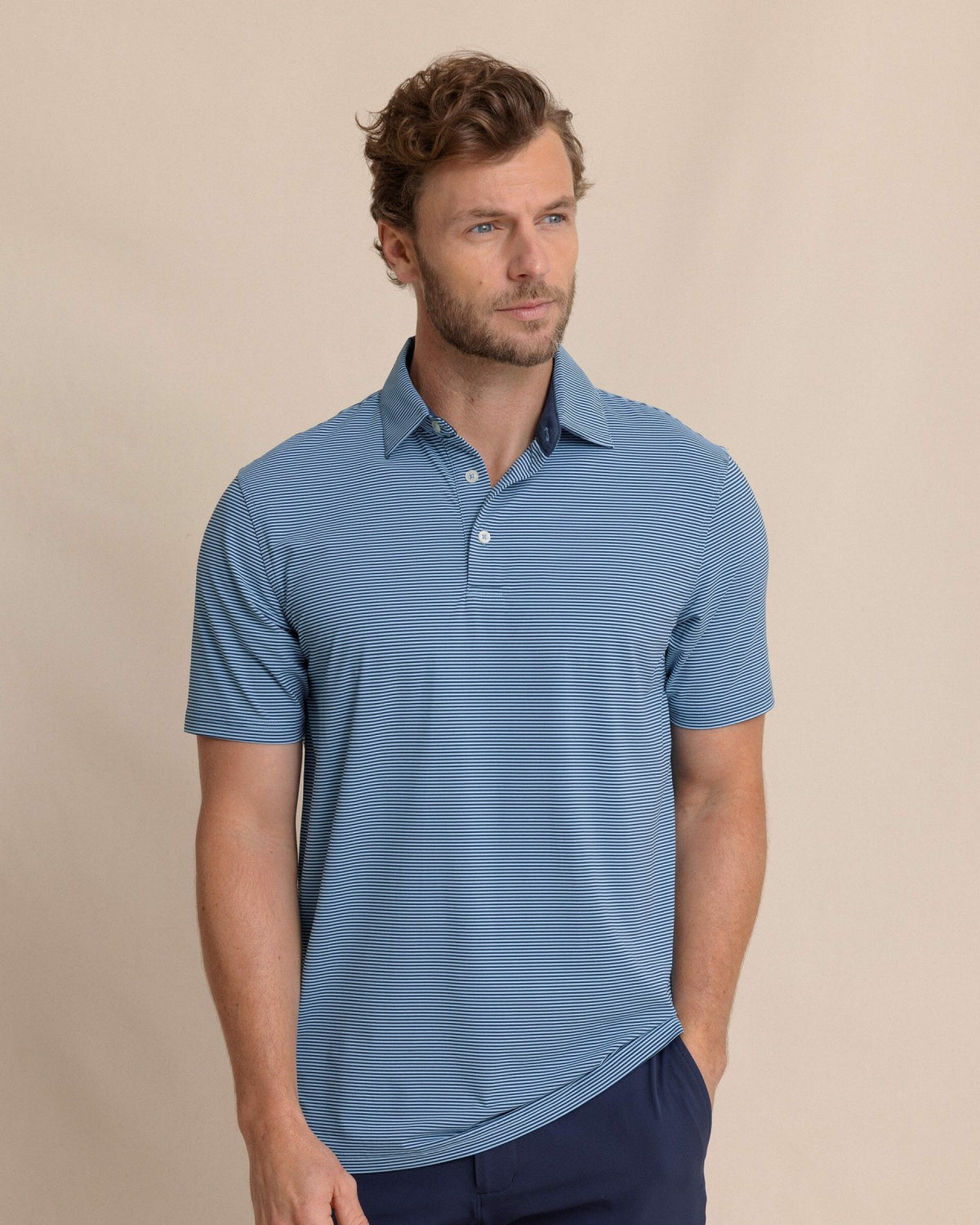brrr°® Meadowbrook Stripe Polo - Ocean Channel