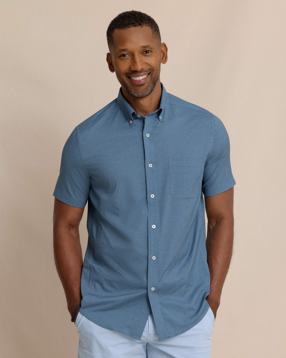 Eastport Heather brrr°® Short Sleeve Sport Shirt