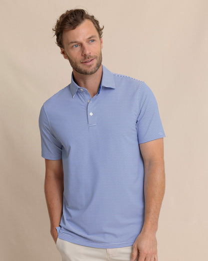 brrr°®-eeze Meadowbrook Stripe Polo - Surf Blue
