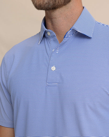 brrr°®-eeze Meadowbrook Stripe Polo - Surf Blue