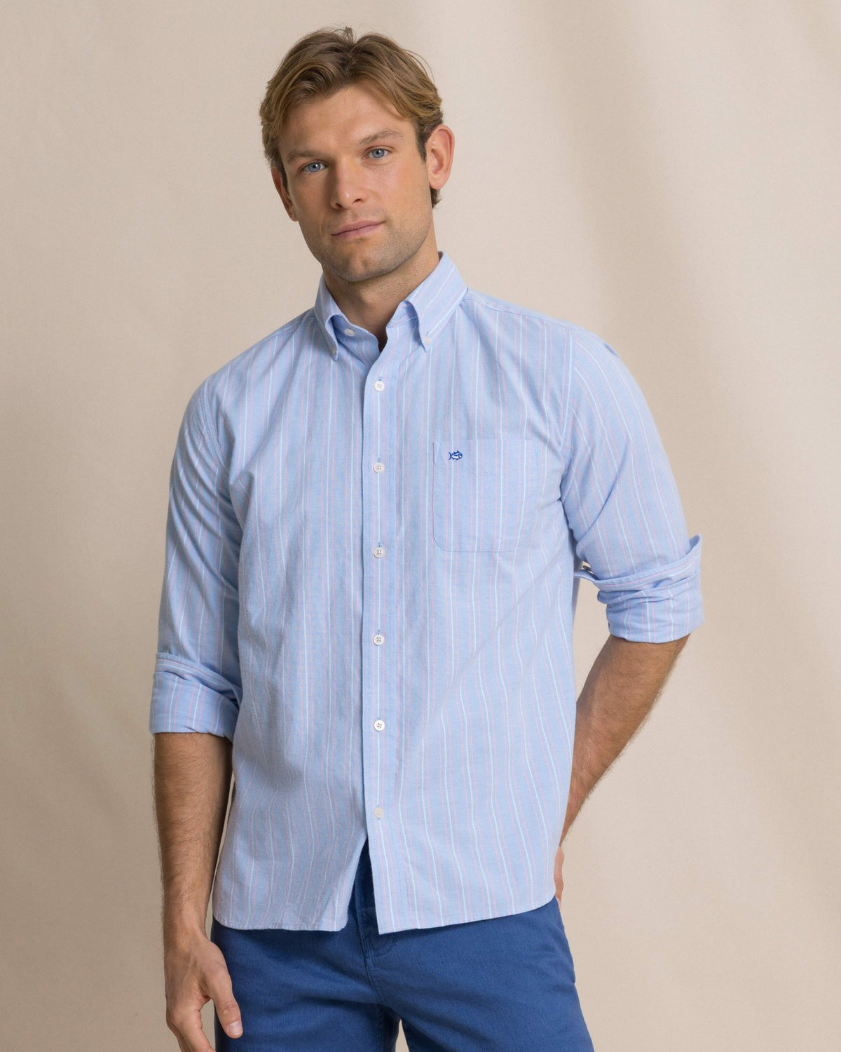 Beachside Charleston Oxford Stripe Sport Shirt