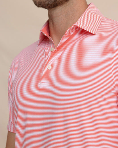 brrr°®-eeze Meadowbrook Stripe Polo - Coral