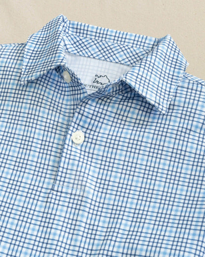 Boys Driver Plaid Performance Polo