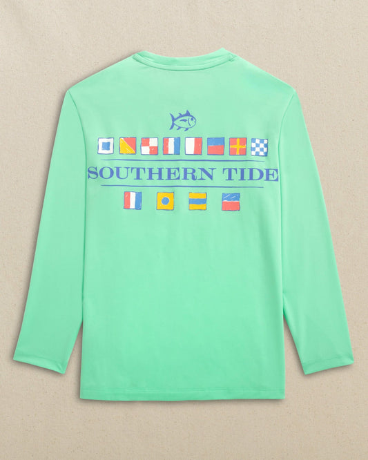 Kids Nautical Flags Long Sleeve Performance T-Shirt
