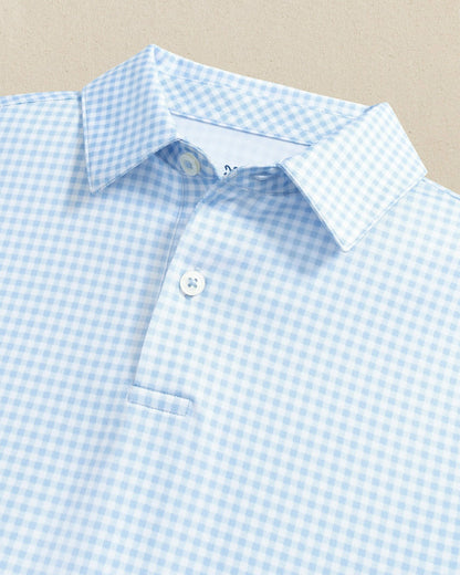 Boys Driver Gingham Printed Performance Polo