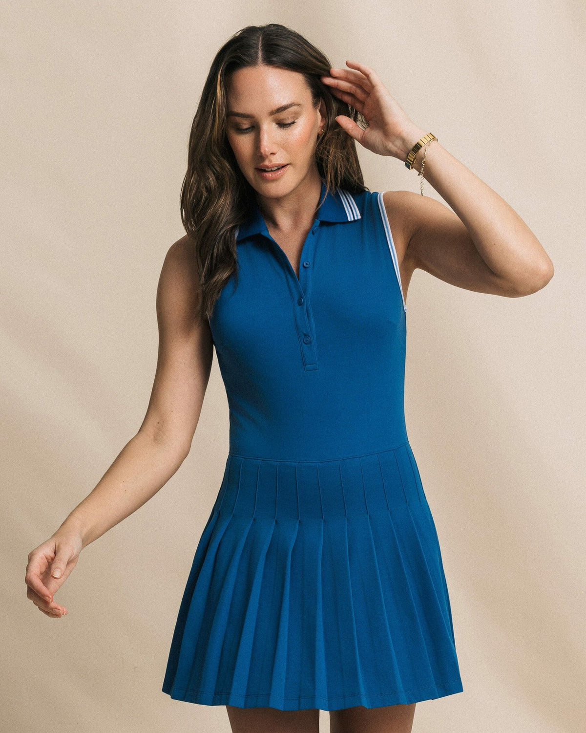 Ella Sleeveless Pleated Tennis Dress