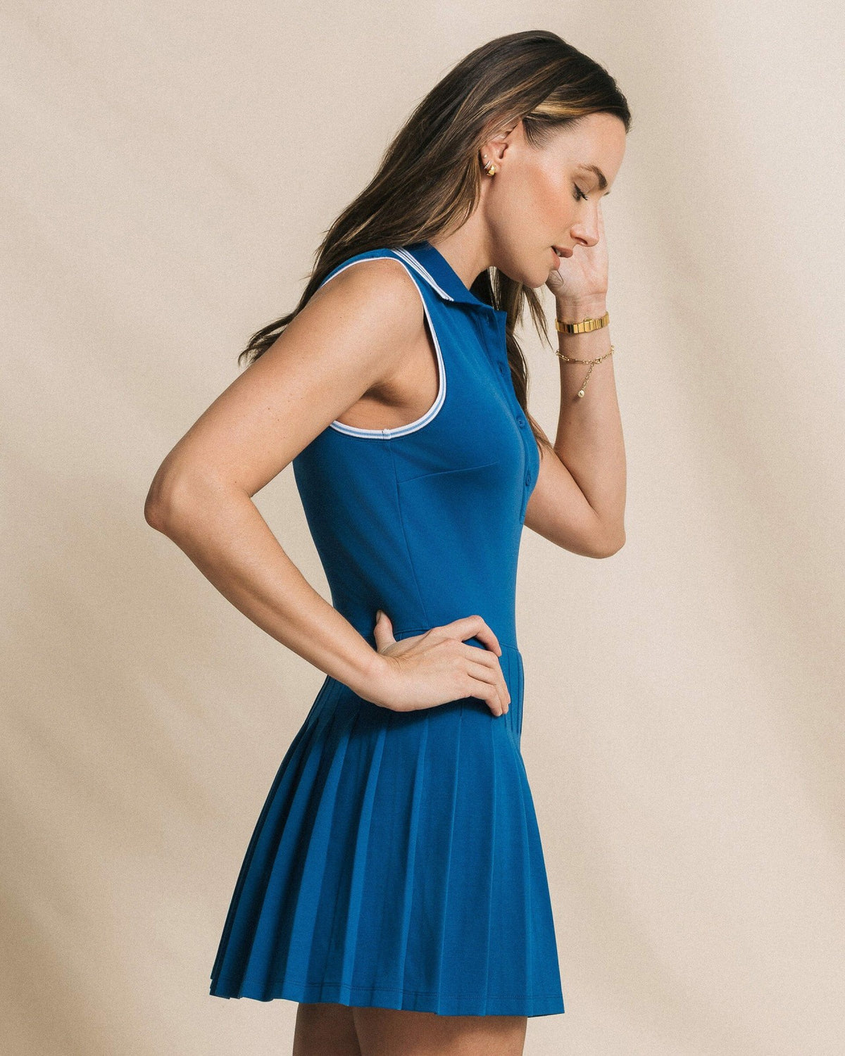 Ella Sleeveless Pleated Tennis Dress