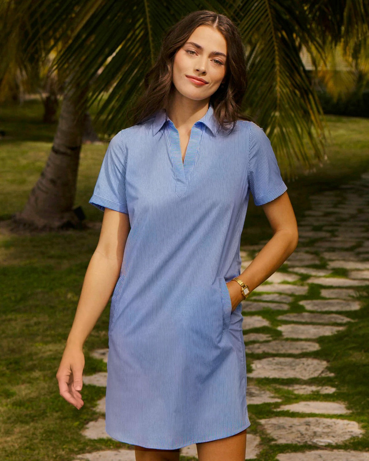 Kamryn Stripe Coastal Breeze® Dress
