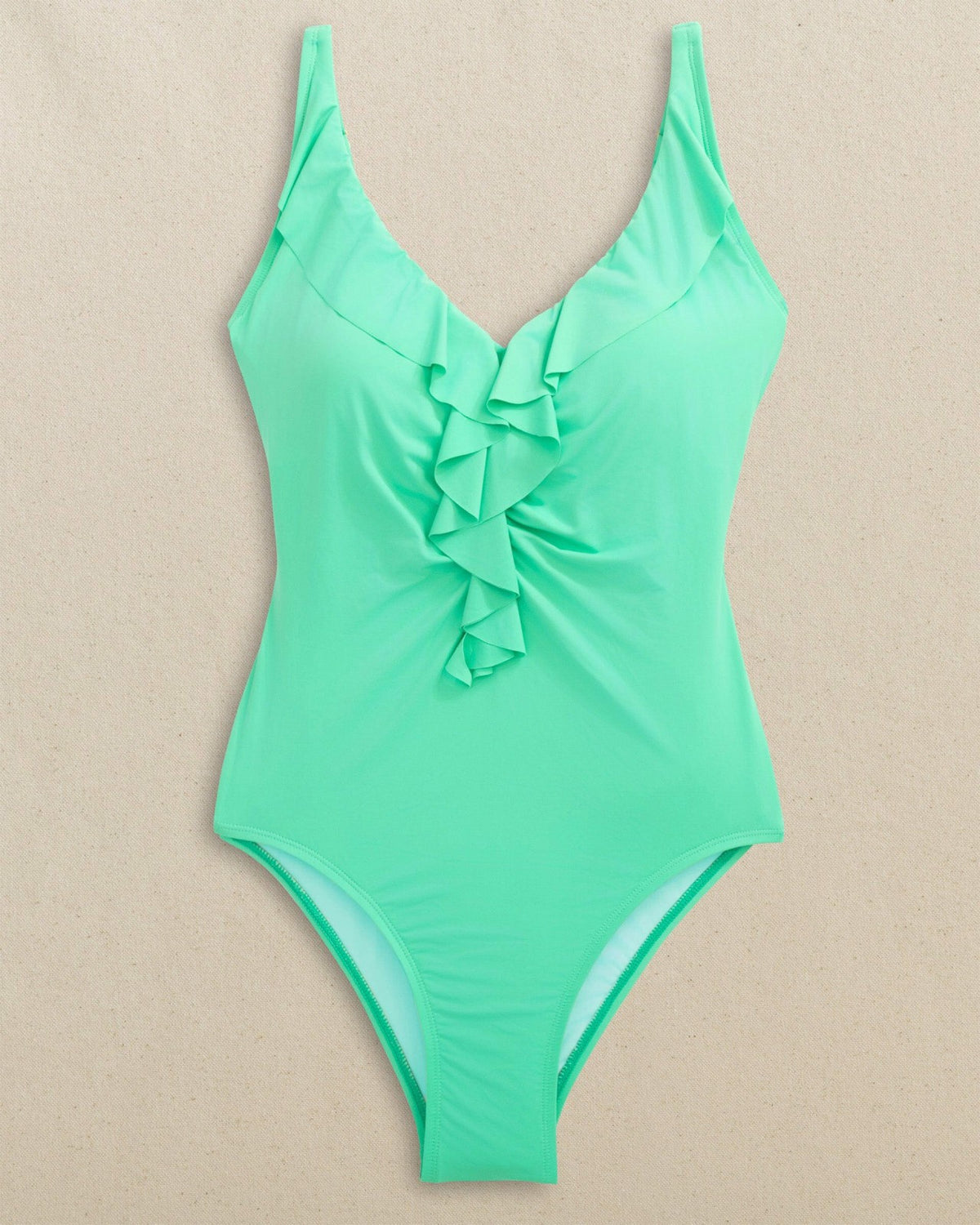 Solid Ruffle One-Piece Swimsuit