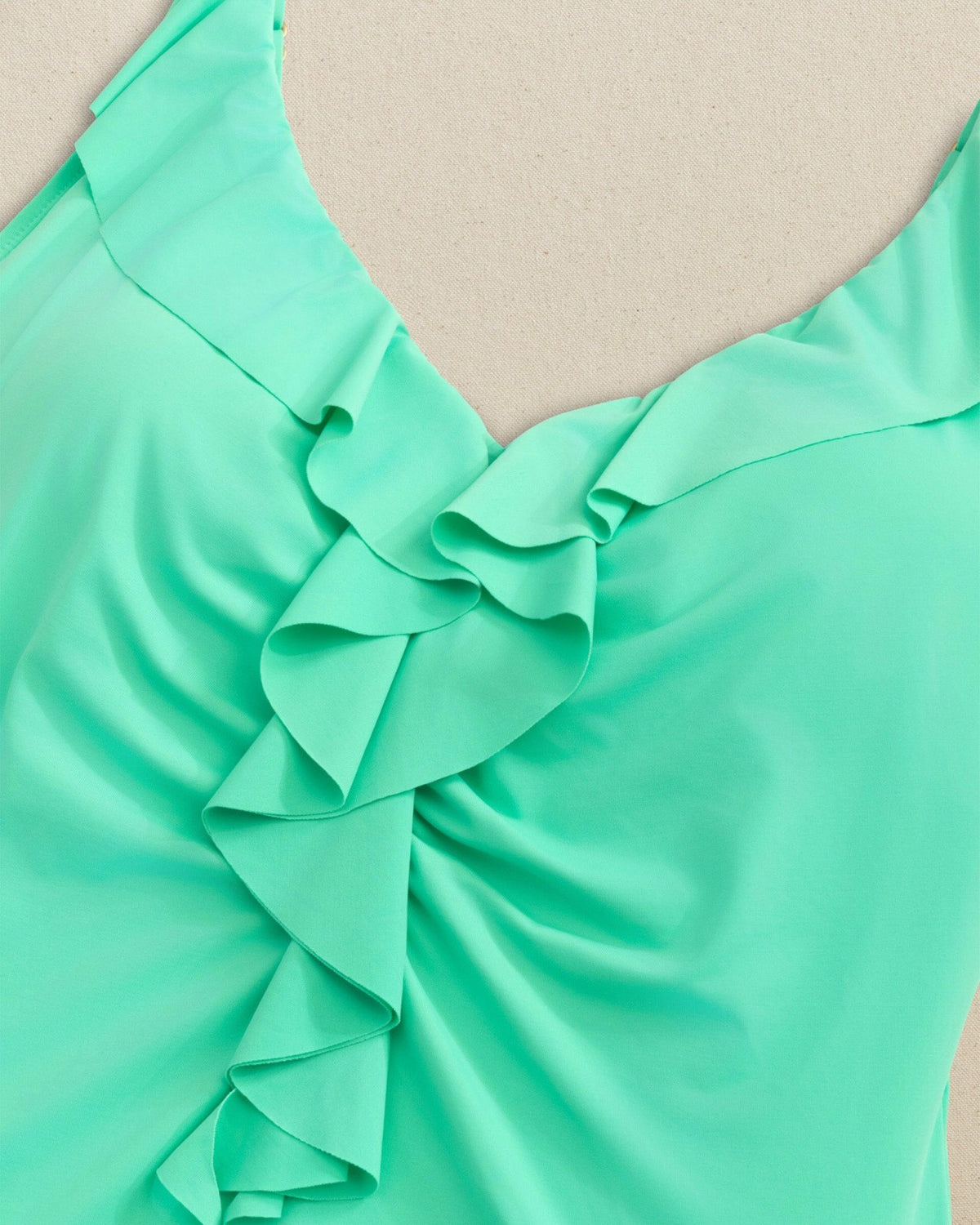 Solid Ruffle One-Piece Swimsuit