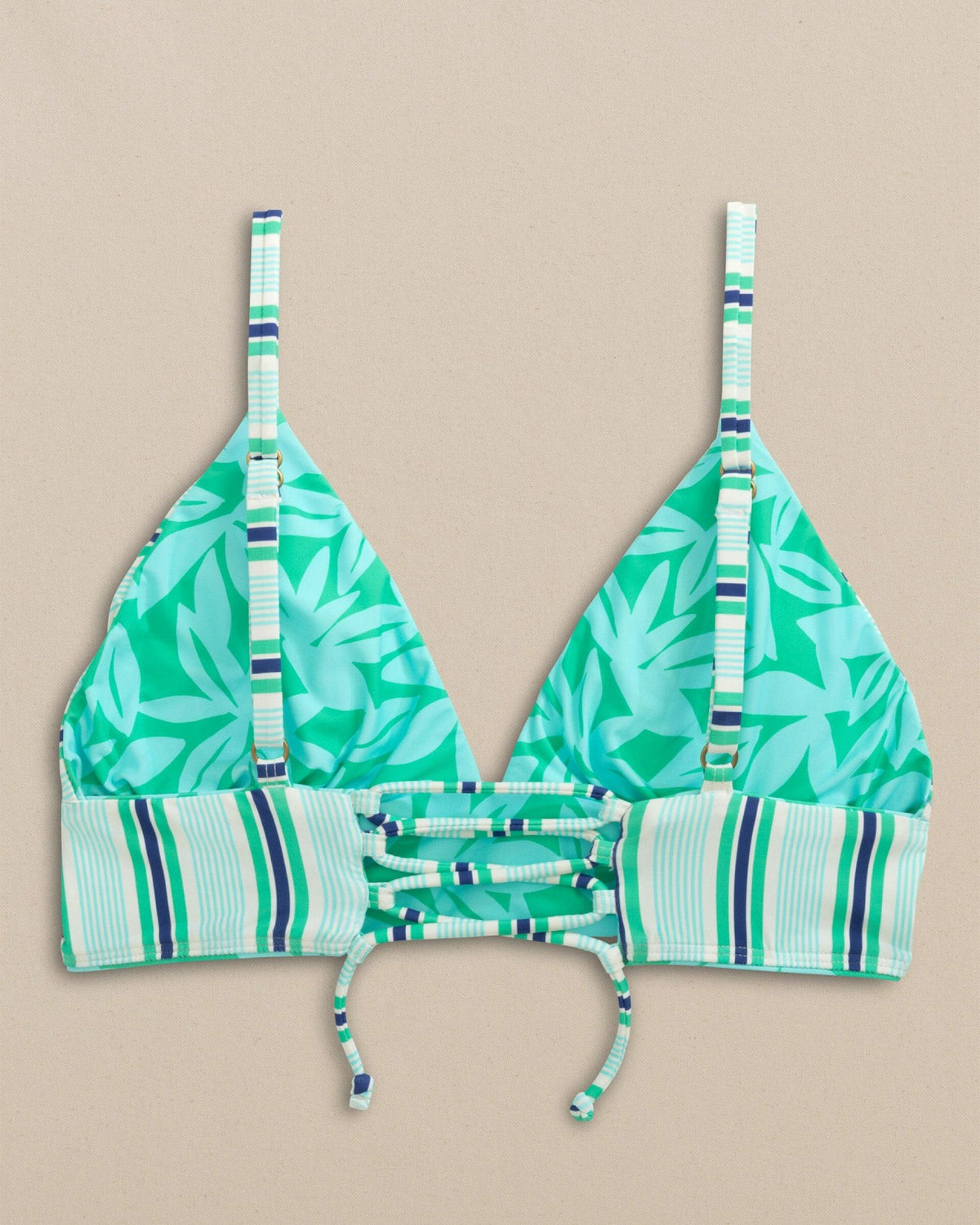 Reversible Tropical Stripe Banded Bikini Top