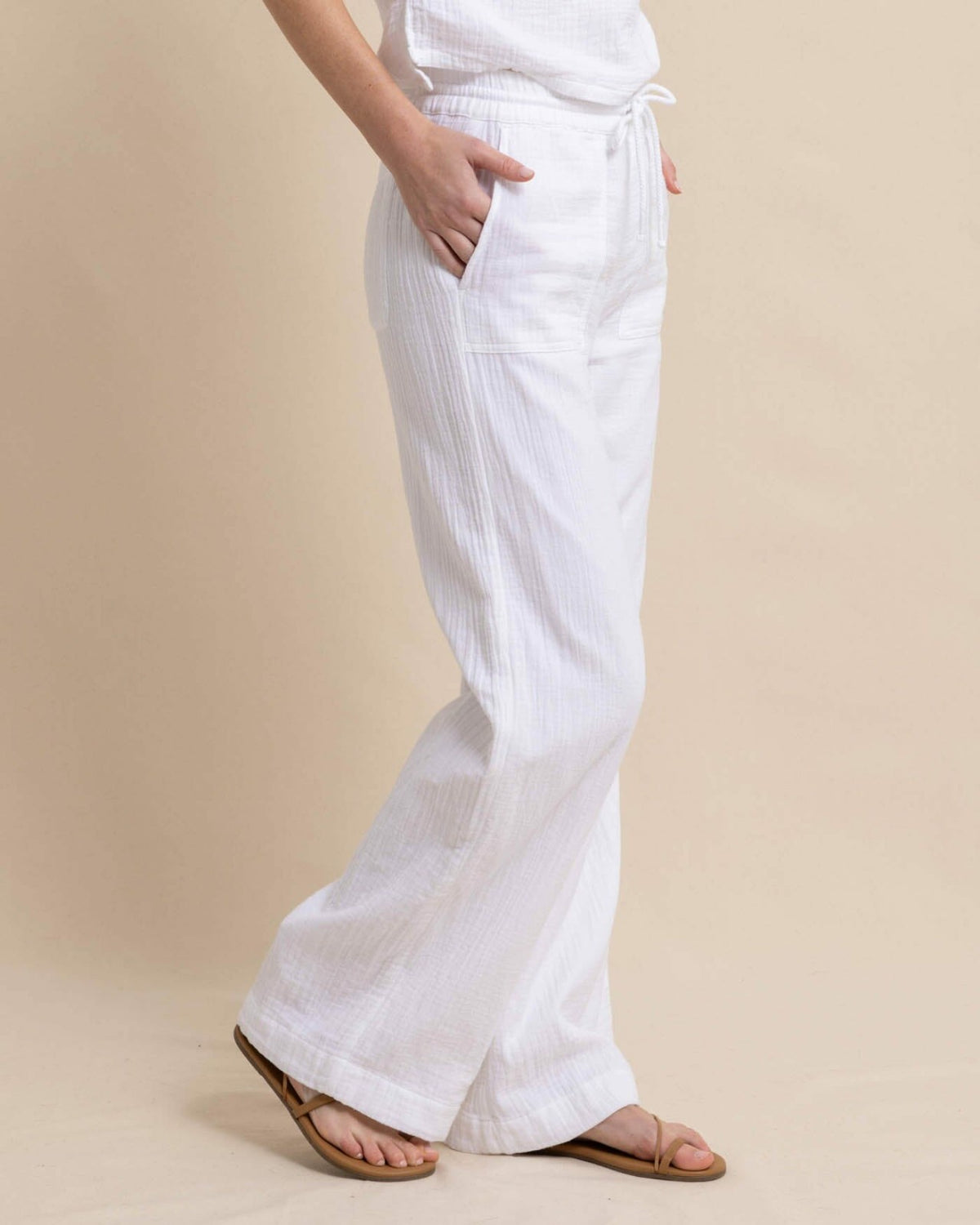 Laken Wide Leg Pant - Classic White