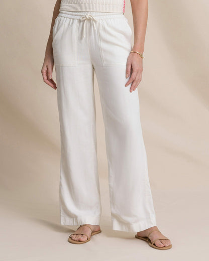 Laken Linen Wide Leg Pant - Sand White