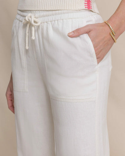 Laken Linen Wide Leg Pant - Sand White