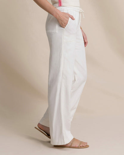 Laken Linen Wide Leg Pant - Sand White