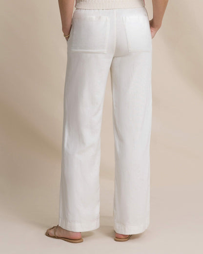 Laken Linen Wide Leg Pant - Sand White
