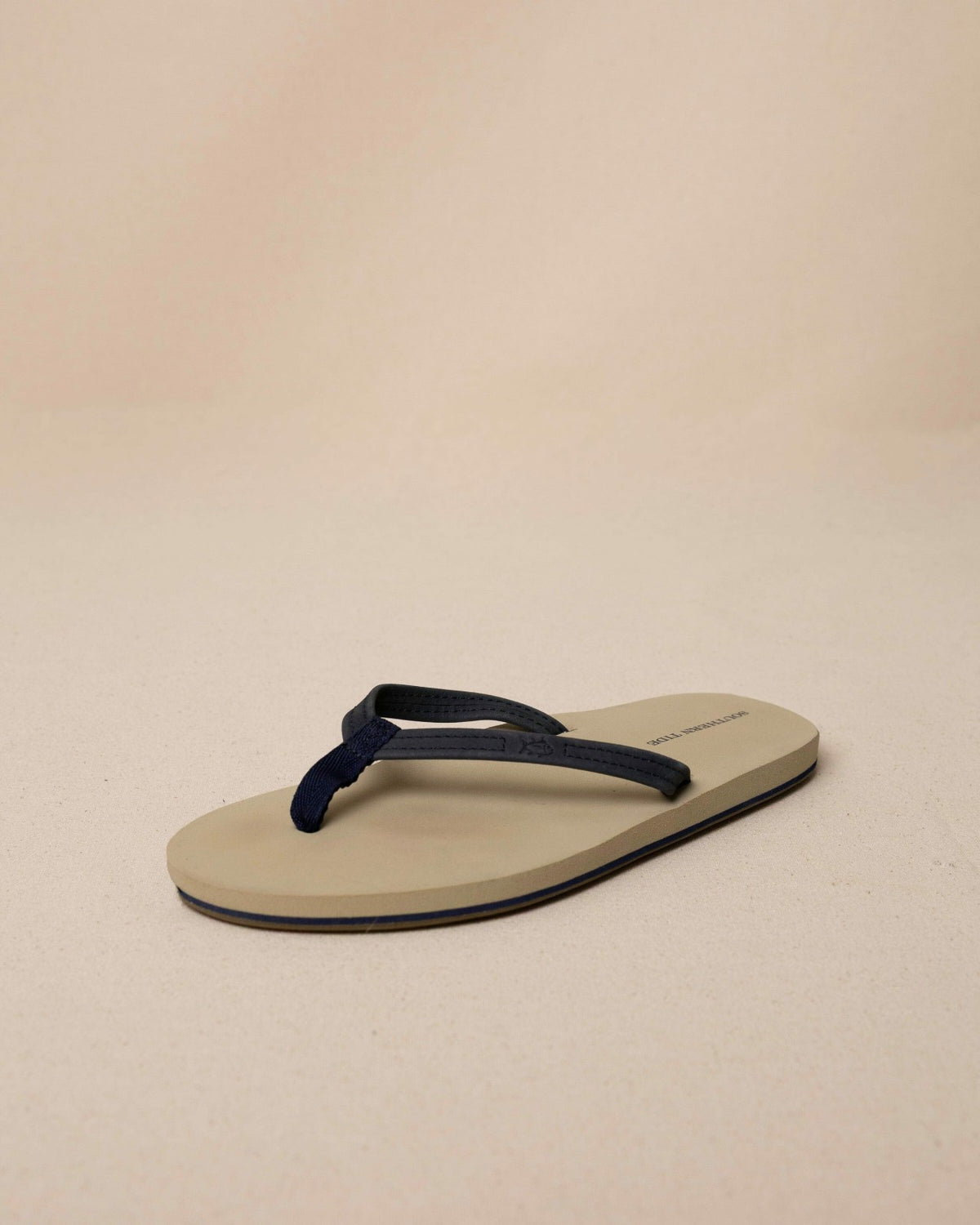 Navy Leather Flip Flops