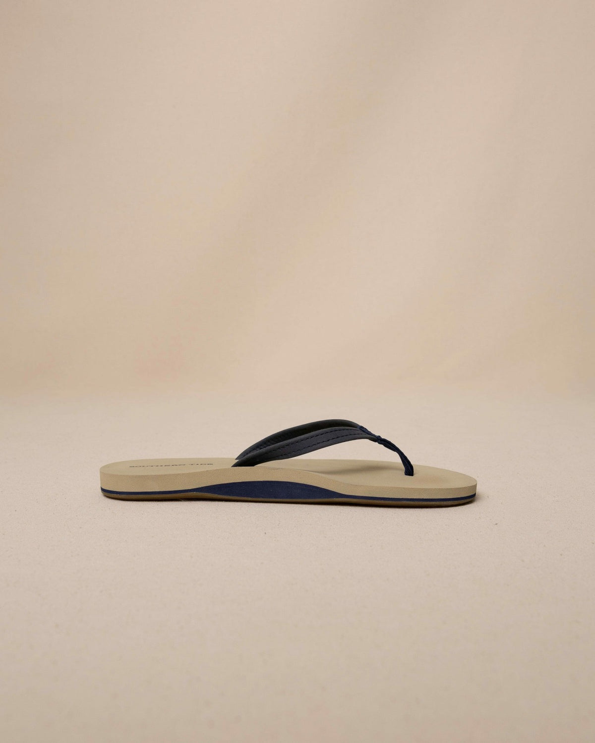 Navy Leather Flip Flops