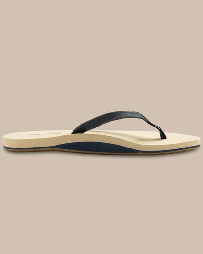 Navy Leather Flip Flops
