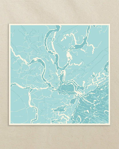 Southern Tide x Swells - Aerial Map Scarf