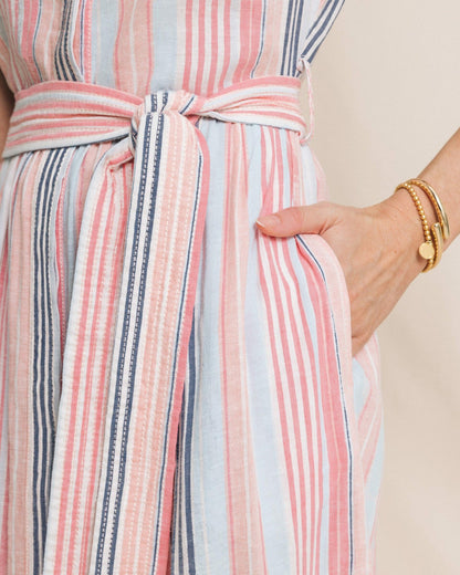 Tinley Striped Belted Midi Shirtdress