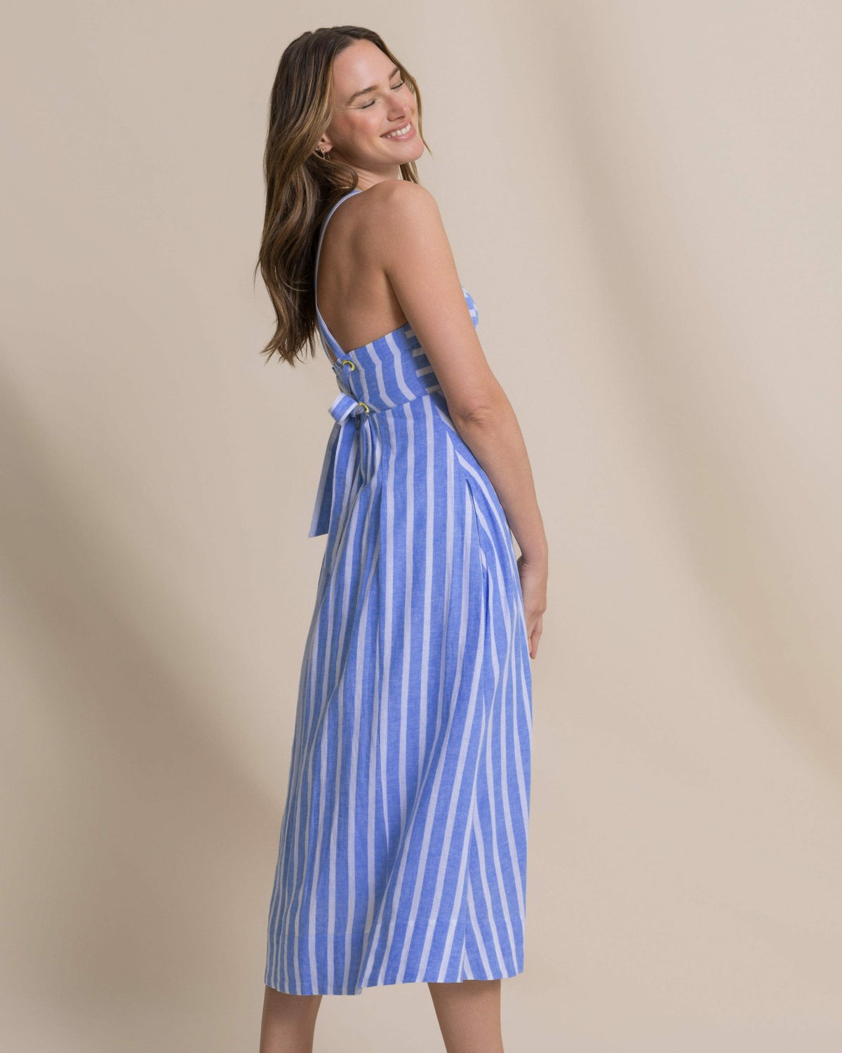 Cinzia Striped Cross Strap Dress