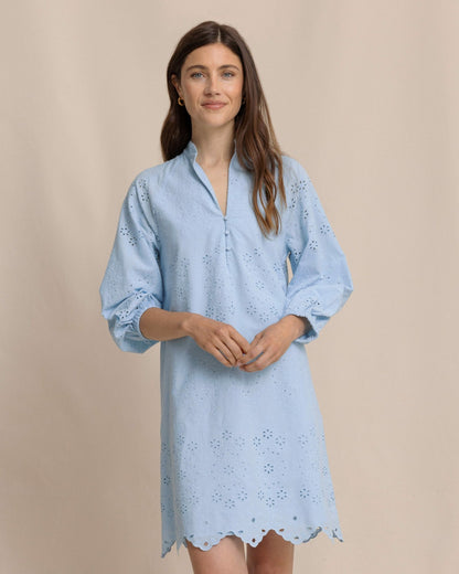 Mandy Embroidered Bubble Sleeve Dress