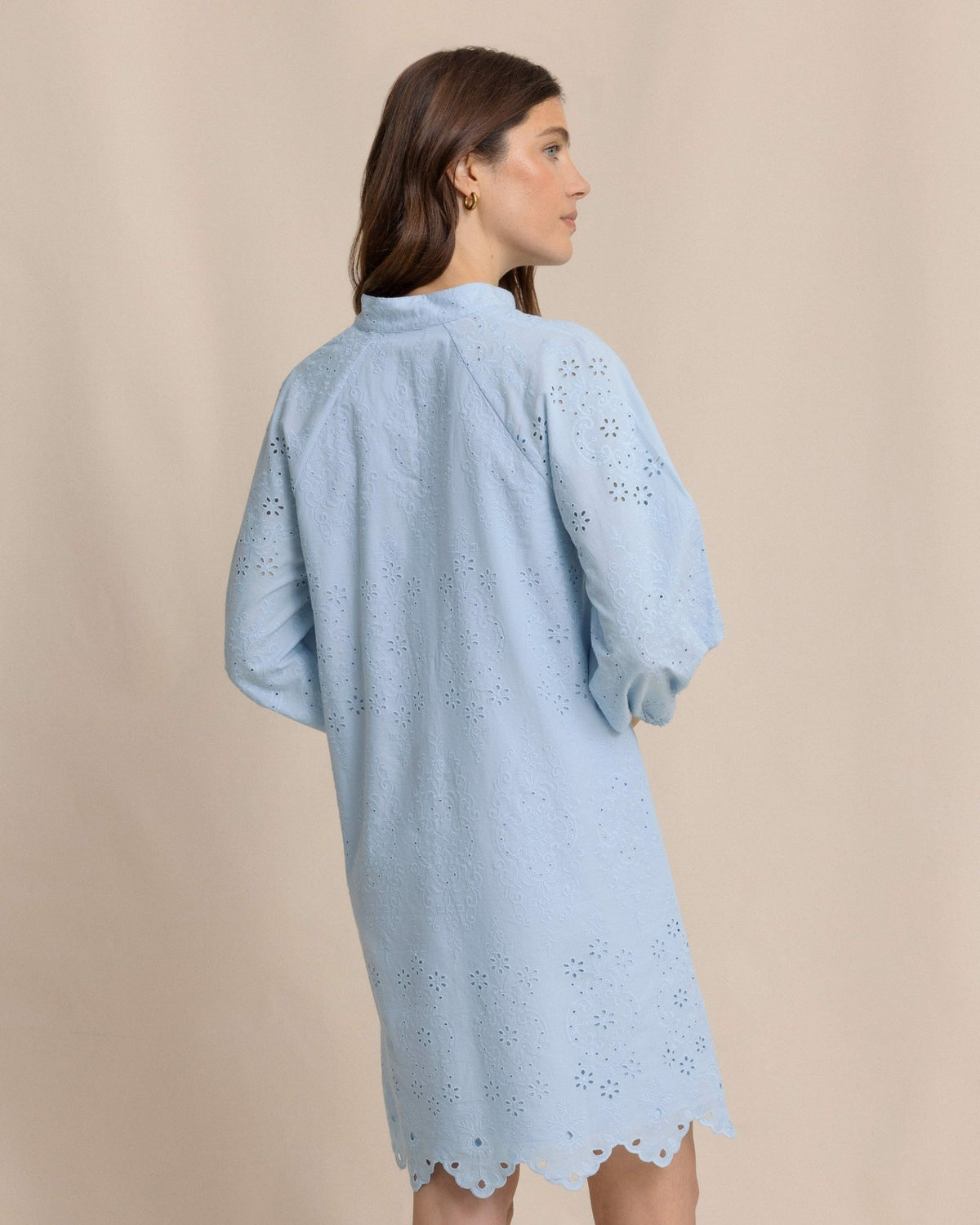 Mandy Embroidered Bubble Sleeve Dress