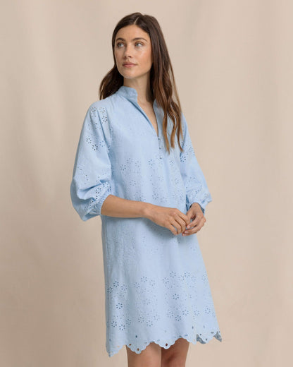 Mandy Embroidered Bubble Sleeve Dress