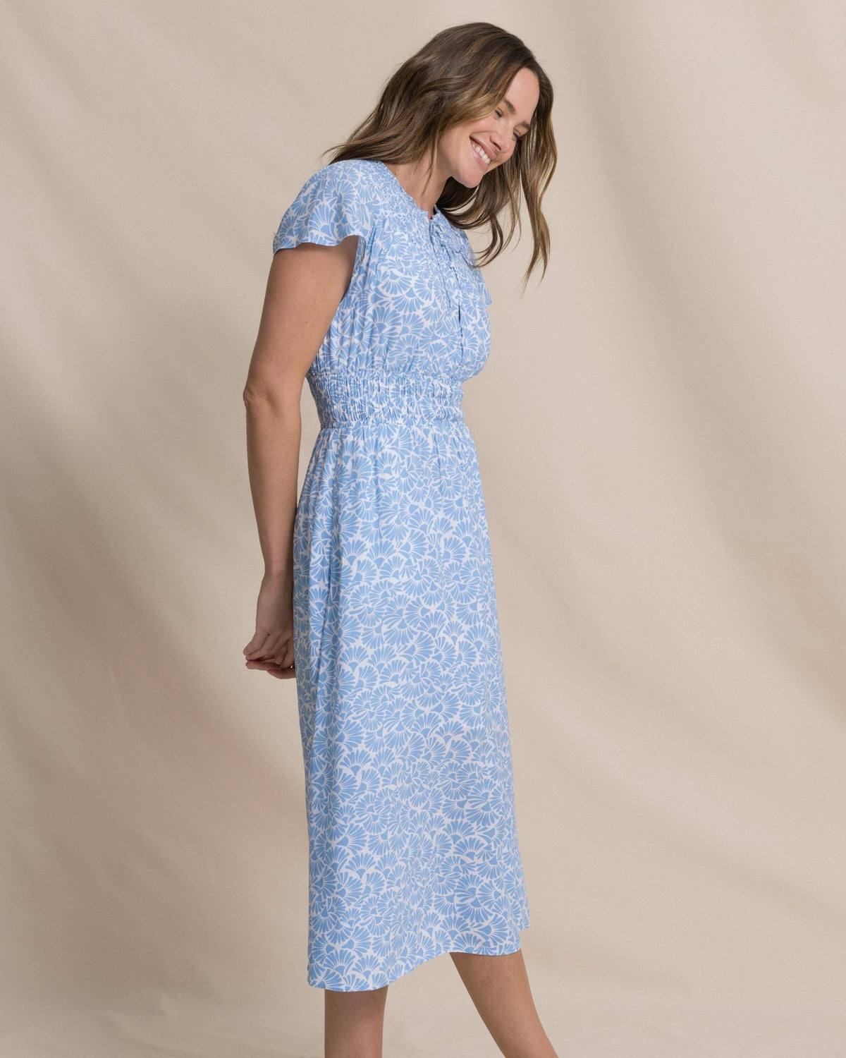 Clementine Flutter Sleeve Midi Dress