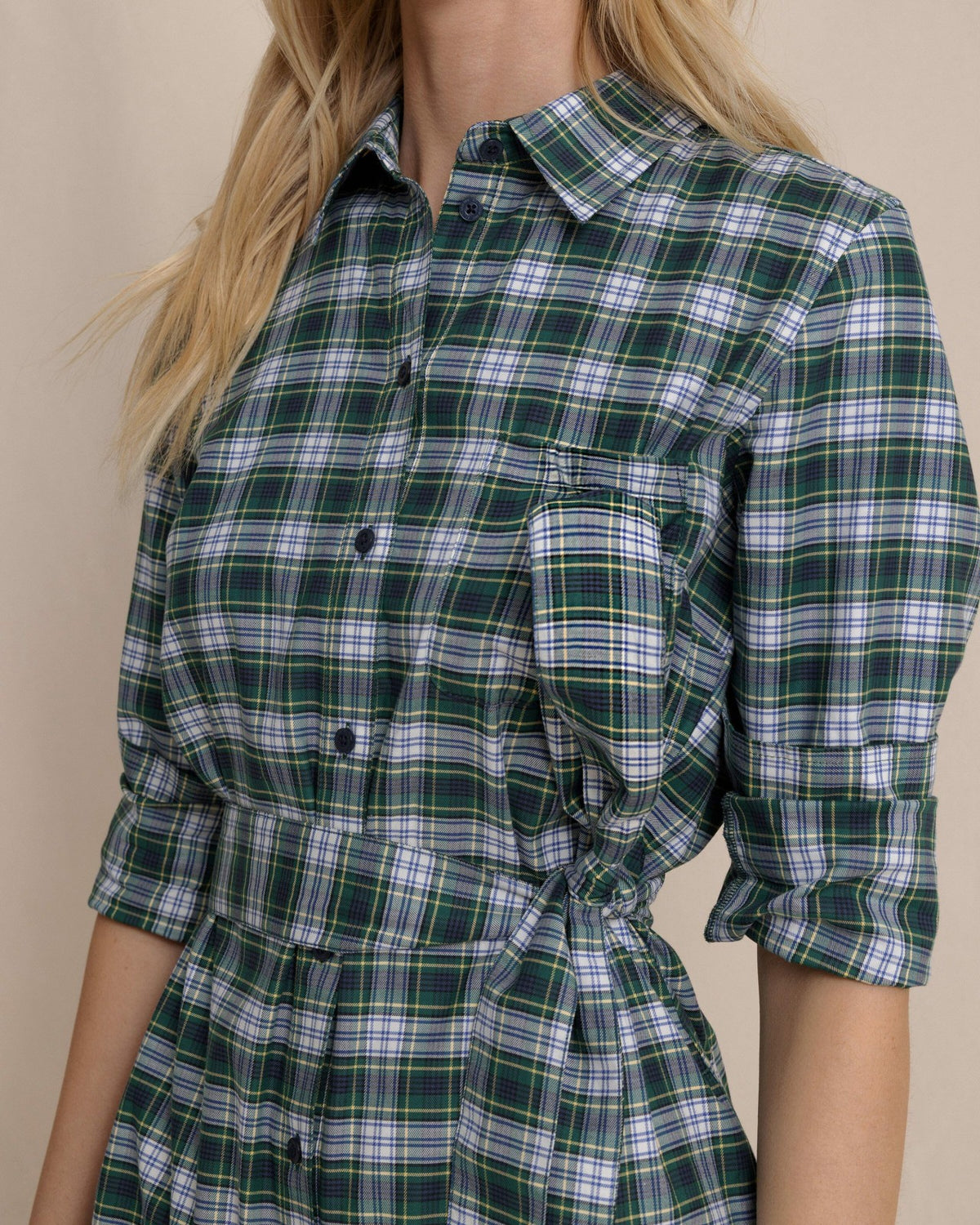 Trista Gordan Tartan Shirt Dress