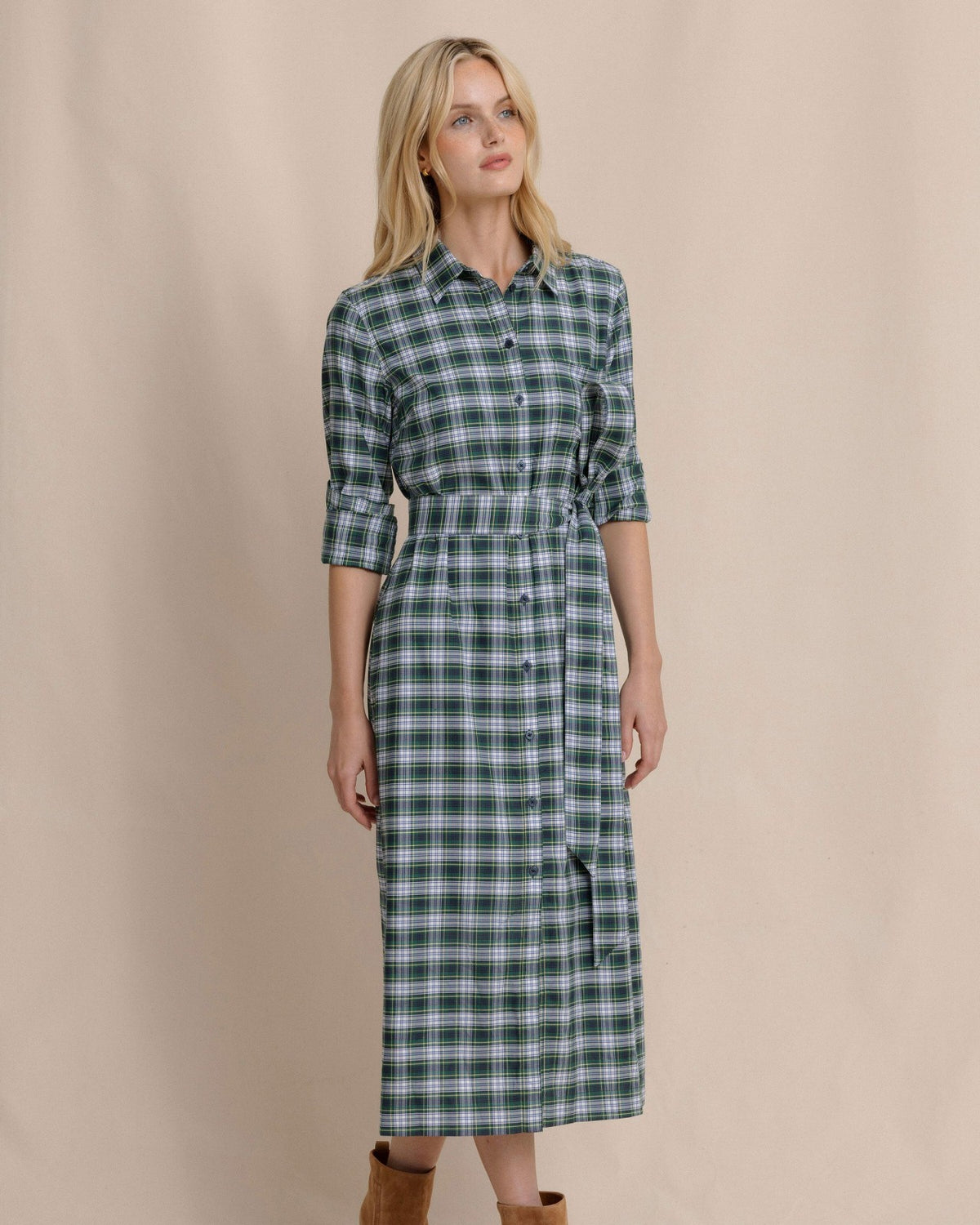 Trista Gordan Tartan Shirt Dress
