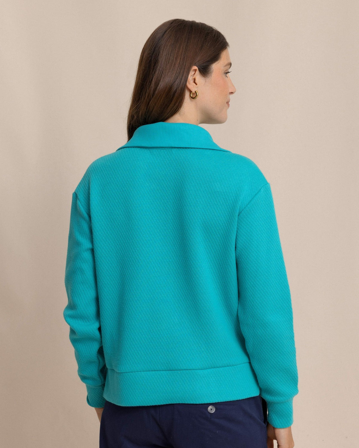 Tonya Button Mock Pullover - Teal