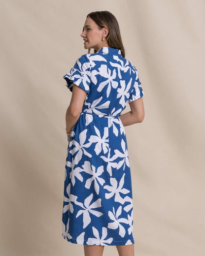 Tyra Printed Ruffle Sleeve Midi Dress