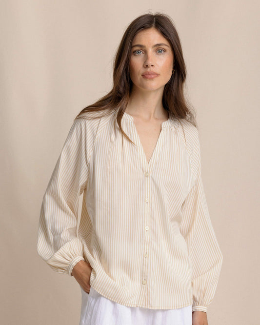 Brinley Band Collar Button Down Shirt