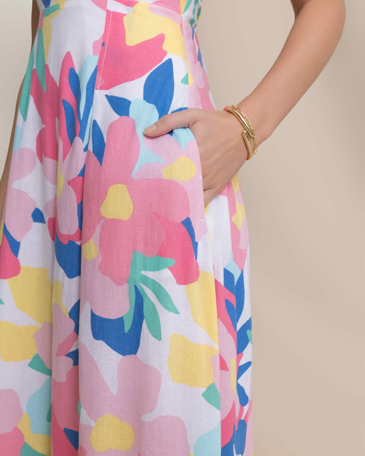 Cinzia Printed Cross Strap Dress