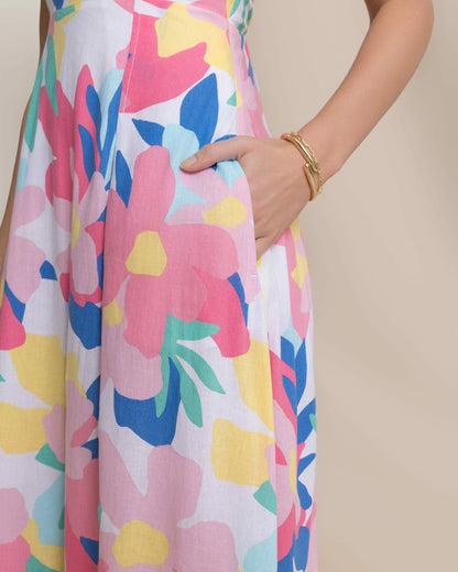 Cinzia Printed Cross Strap Dress