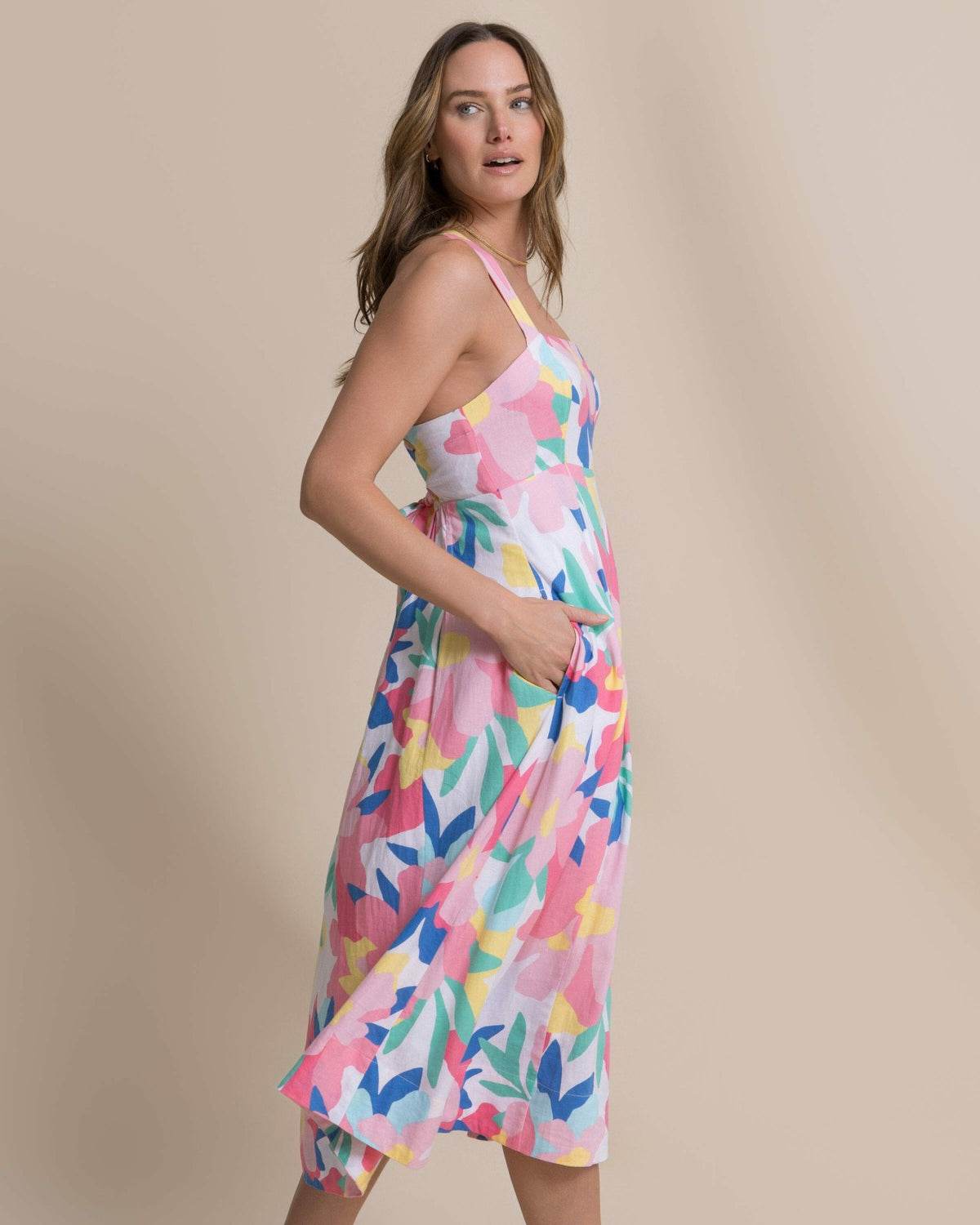 Cinzia Printed Cross Strap Dress